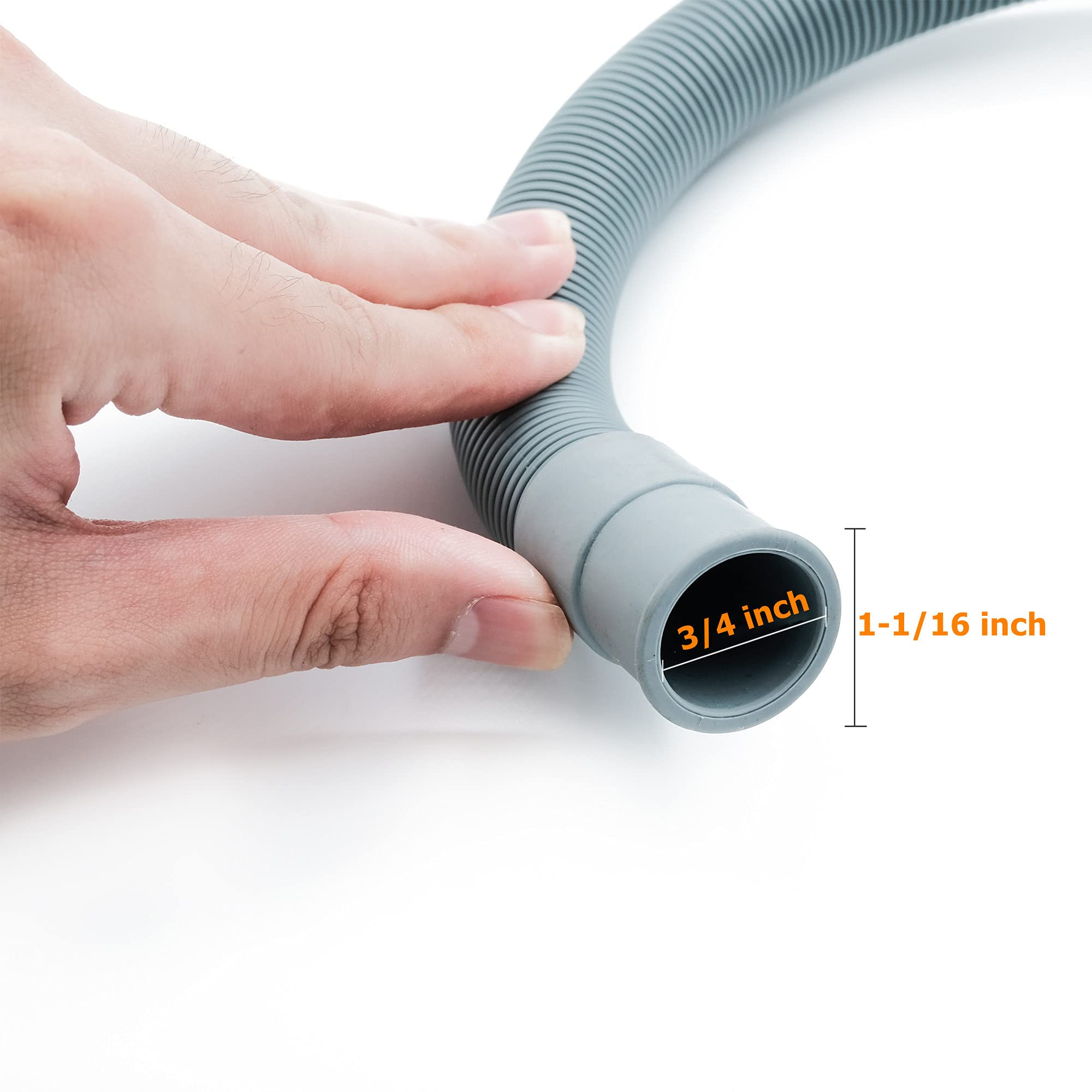 AGOOBO 10 FT Universal Washing Machine Drain Hose Extension Kit with U-Bend Holder & 2 Clamps - Fits 3/4