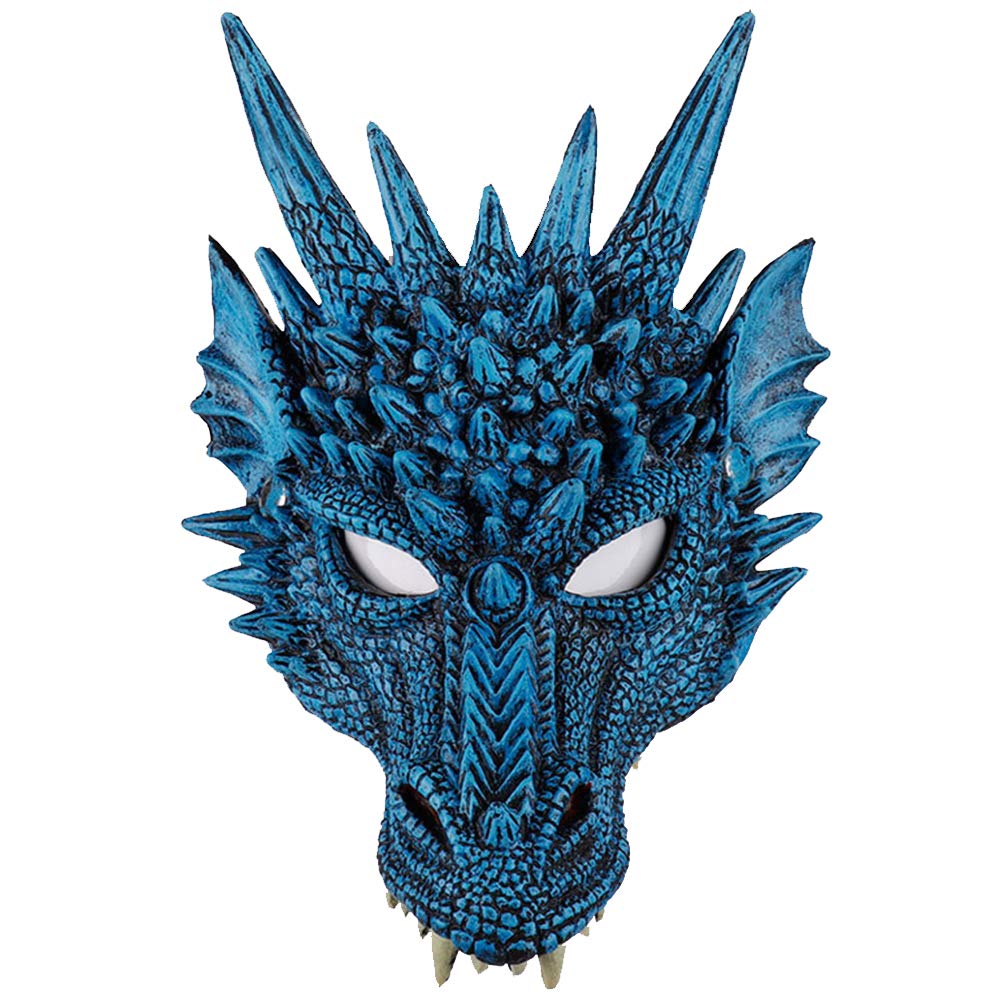 Alodidae 3D Dragon Mask - Scary Halloween Costume for Adults Men, Cosplay Animal Half Face Mask for Parties, Festivals & Role Playing