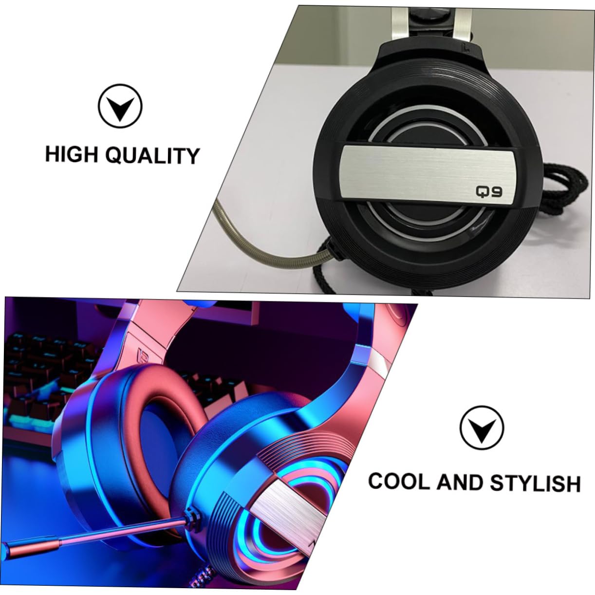 BESTonZON Professional Wired Gaming Headset with Noise Cancellation - Durable Over-Ear Headphones for PC, PS4, Xbox - Perfect for Competitive Gaming, Streaming & Online Meetings