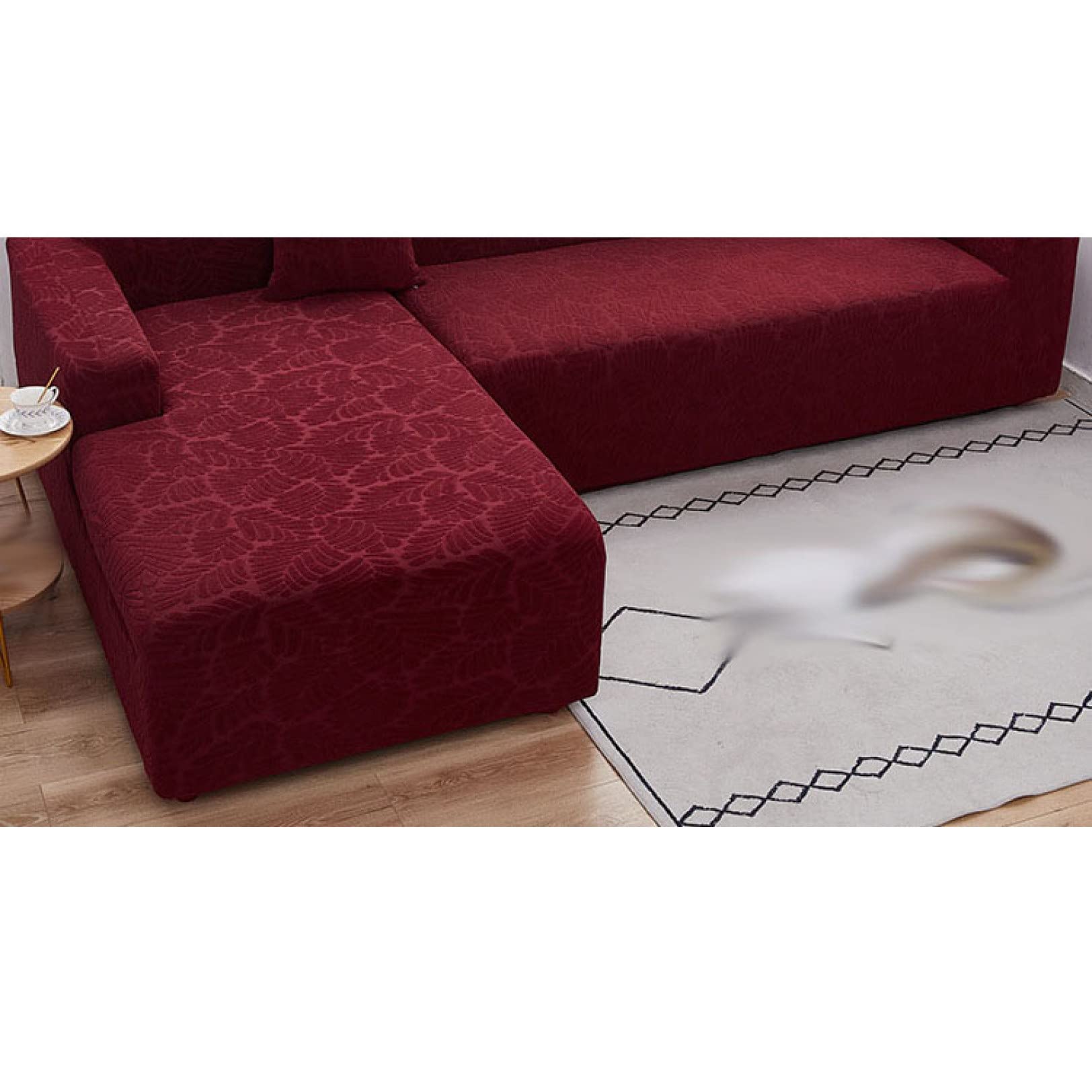 L-Shaped Sectional Sofa Slipcover - Breathable Polyester Furniture Protector with Non-Skid Foam Backing for Living Room Couches | Perfect for Pet Owners & Family Gatherings