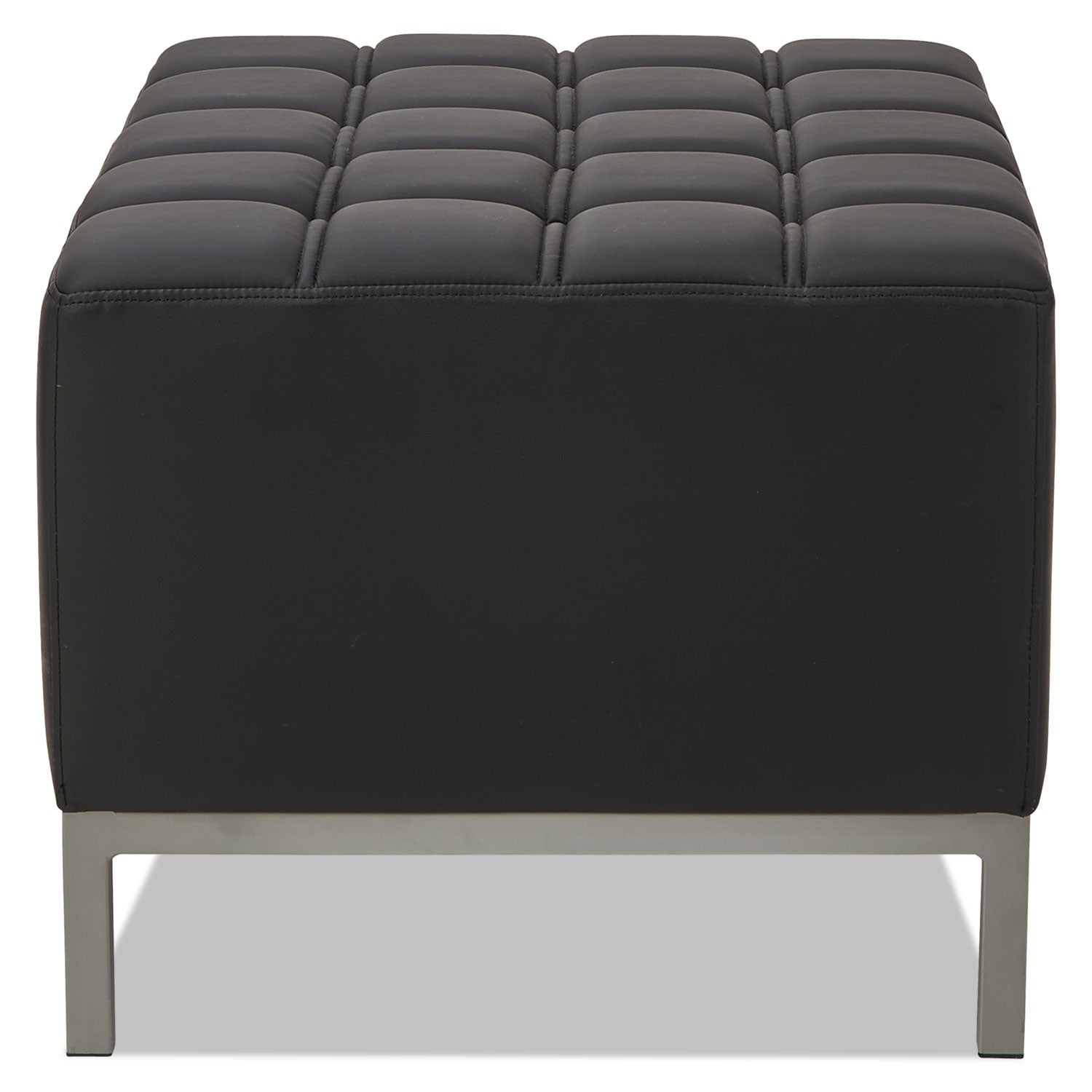 Alera QUB Series Ottoman - 26.38 x 21.5 x 17.5 Inches, Black Storage Footrest Stool for Living Room, Office & Bedroom
