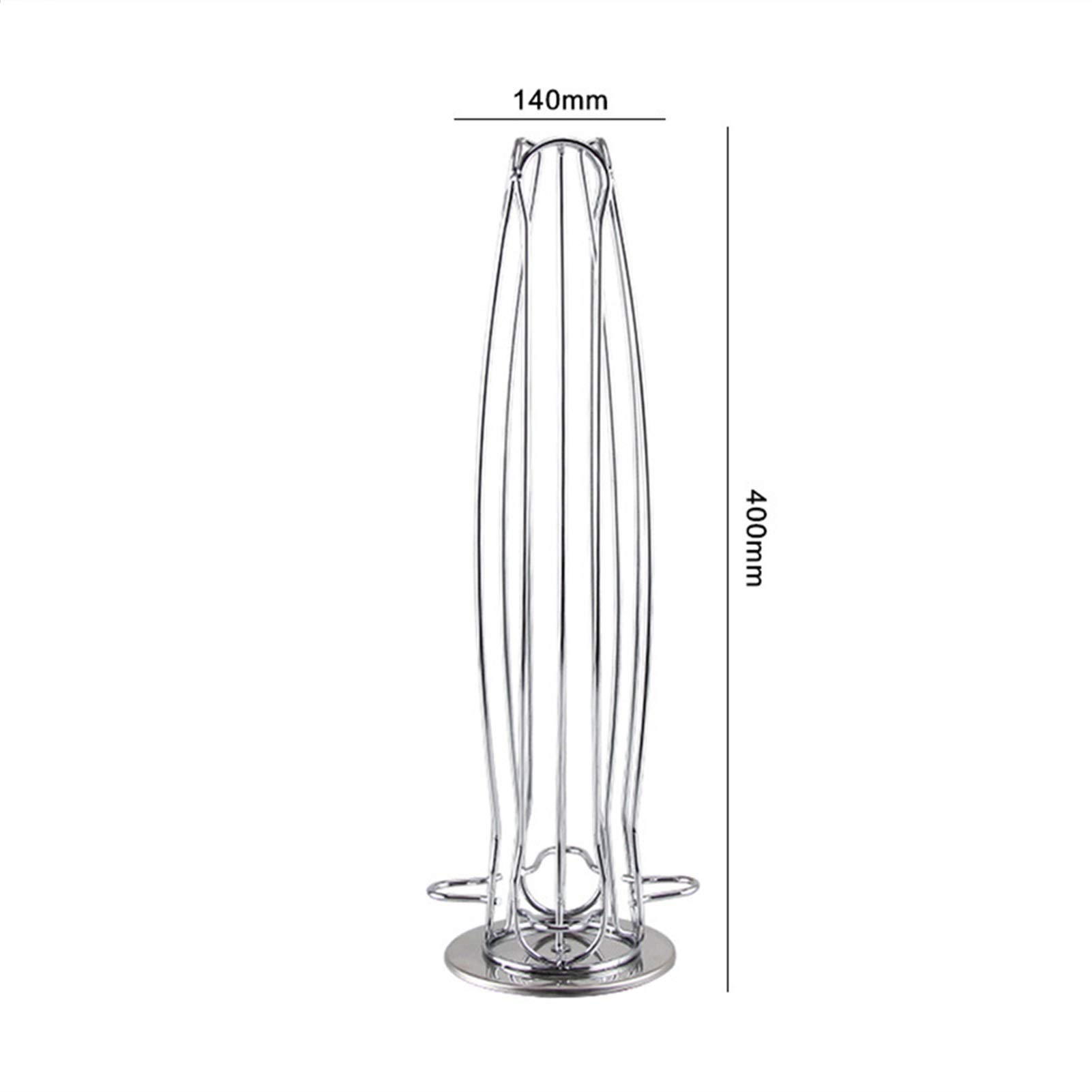 Metal Coffee Pods Holder - Chrome Stand for K-Cup Storage (Silver) - Perfect for Kitchen & Office