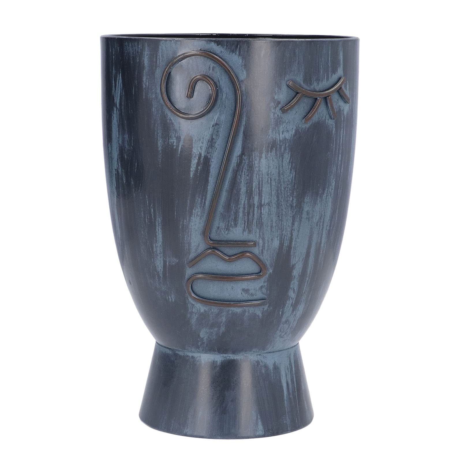Puseky Wrought Iron Face Planter Pot - Ethnic Style Decorative Flower Pot for Home, Shelf, Wedding Decor | Perfect for Indoor Plants, Succulents, and Home Décor