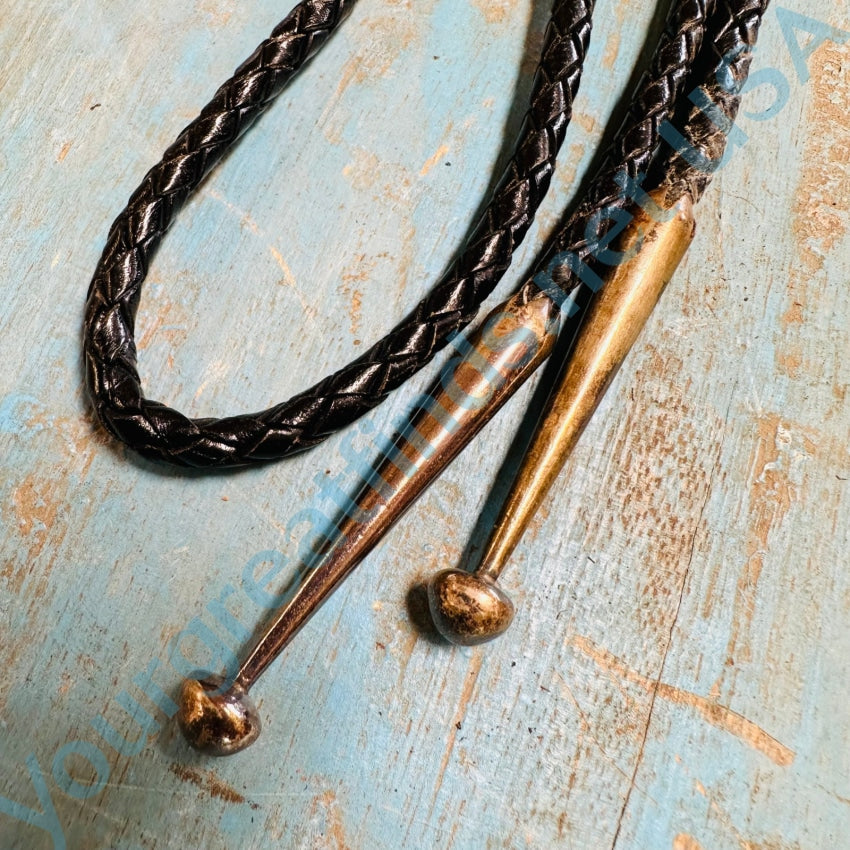 Vintage Hopi Sterling Silver Leather Bolo Tie by Bernard Dawahoya - Handcrafted Native American Jewelry for Men - Perfect for Western Wear, Cowboy Outfits & Special Occasions