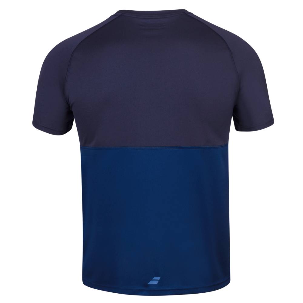 Babolat Men's Tennis Crew Neck T-Shirt - Moisture-Wicking, Breathable Fabric for Active Play (Navy Blue) | Perfect for Tennis, Gym & Casual Wear