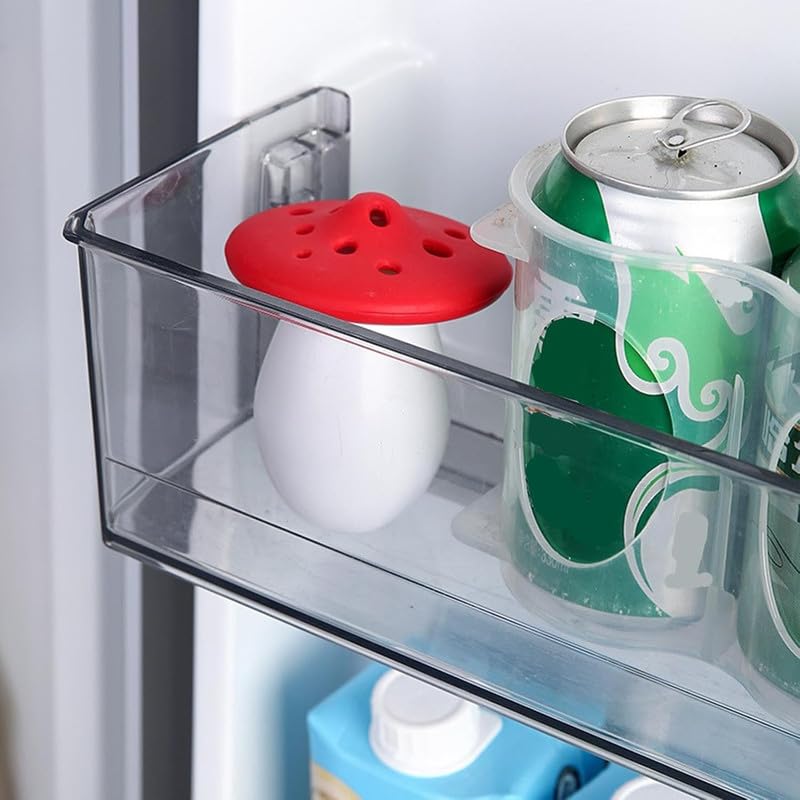 Natural Mushroom-Shaped Baking Soda Holder for Refrigerator - Eco-Friendly Fridge Deodorizer Container, Odor Eliminator & Smell Remover (1 Pack) - Perfect for Kitchen, Pantry & RV Refrigeration