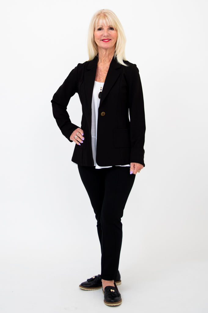 Anders Men's Slim Fit Blazer - Black Modal Blend Suit Jacket for Business, Office & Formal Events