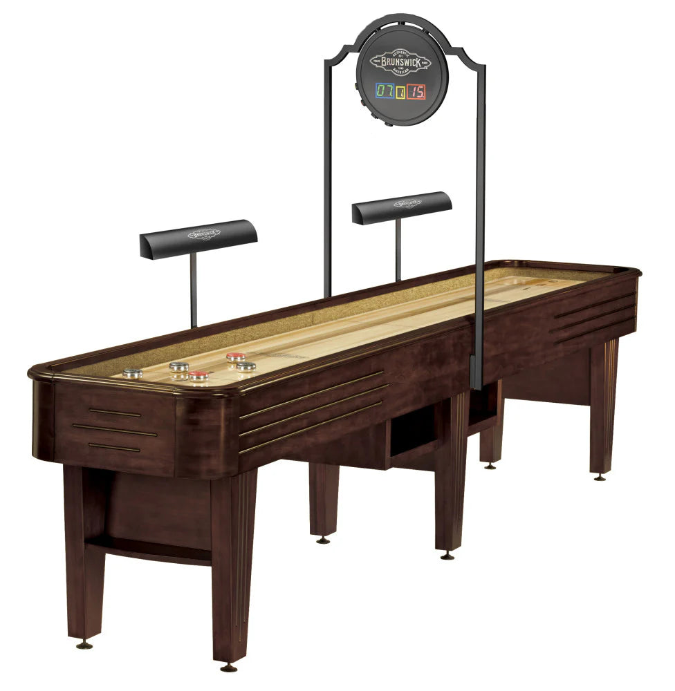 Brunswick Andover II 14-Foot Shuffleboard Table in Espresso Finish - Premium Indoor Game Table for Home, Bar, or Game Room Entertainment