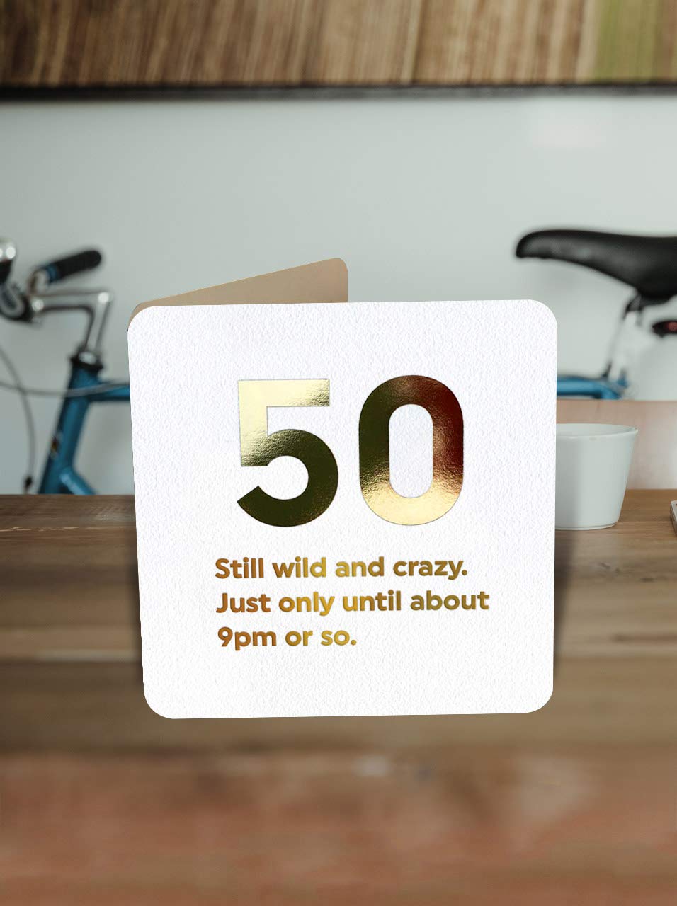 50th Birthday Card - Funny & Elegant Gold Foil Greeting Card for Milestone Celebration - Perfect for Parties, Gifts & Humorous Wishes
