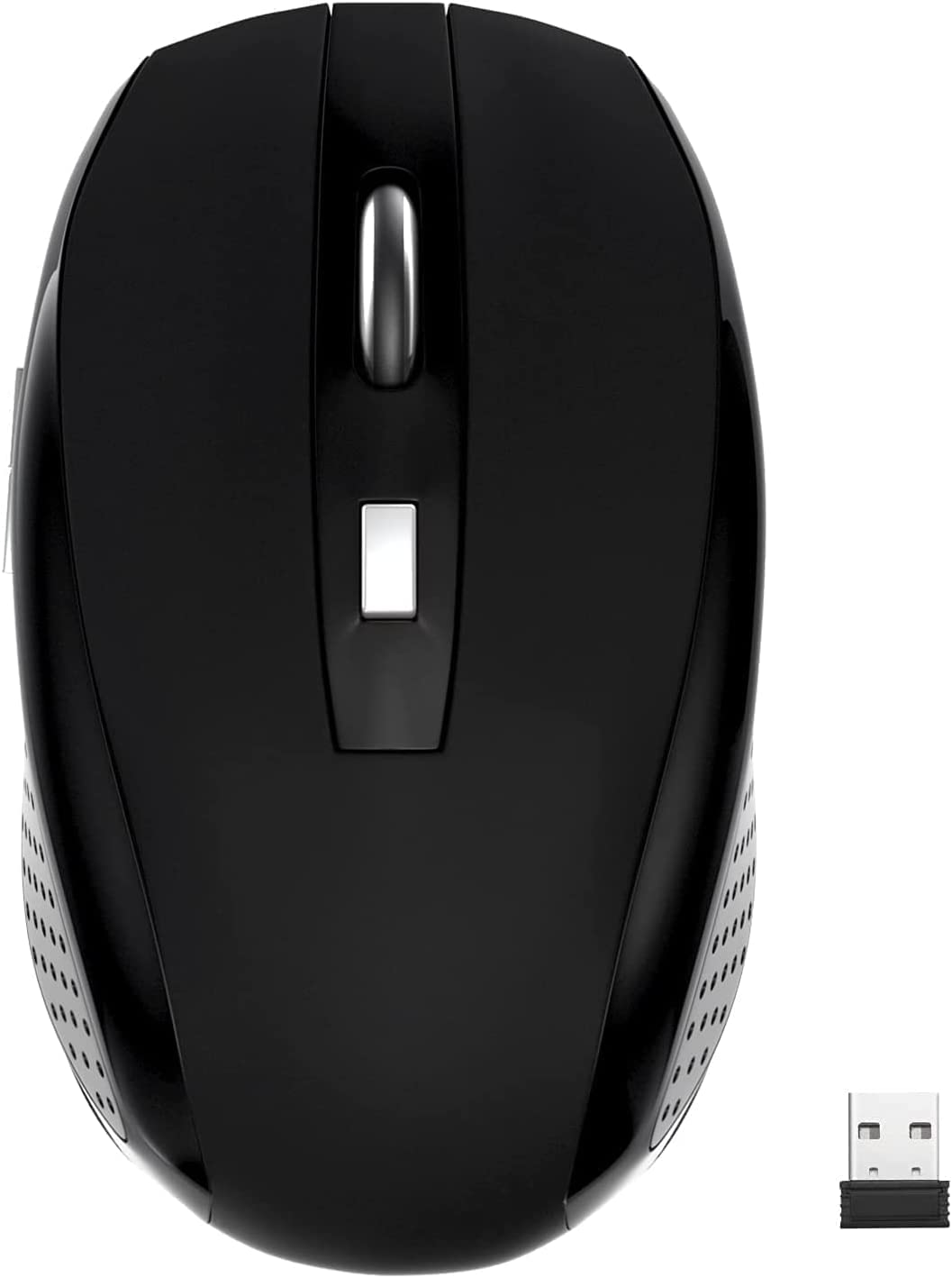 Wireless Mouse 2.4Ghz with Nano Receiver - 6 Buttons Ergonomic Computer Mouse for Laptop, PC, Chromebook, Notebook - 1200 DPI Precision for Office Work, Gaming & Home Use (Black)