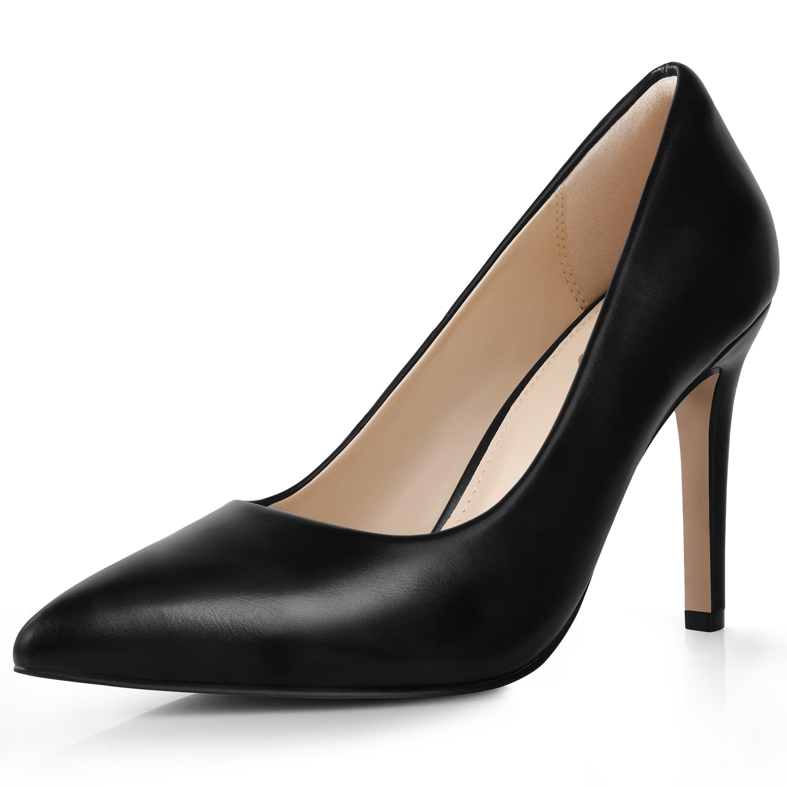 Ankis Women's High Heel Pumps - 4 Inch Stiletto Heels with Memory Foam & Gel Insoles for Comfort | Pointed Toe Closed Toe Dress Shoes in Black, Silver, White & Blue | Perfect for Wedding, Party, Work & Casual Outfits
