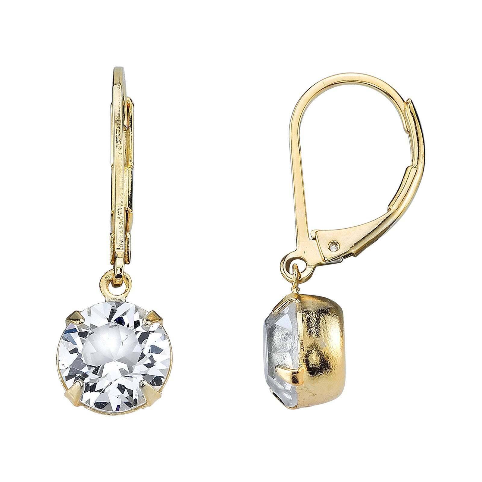 1928 Bridal Round Genuine Austrian Crystal Drop Earrings - Vintage Style Wedding Jewelry for Brides, Bridesmaids & Formal Events | Elegant Dangle Earrings for Prom, Anniversary & Special Occasions