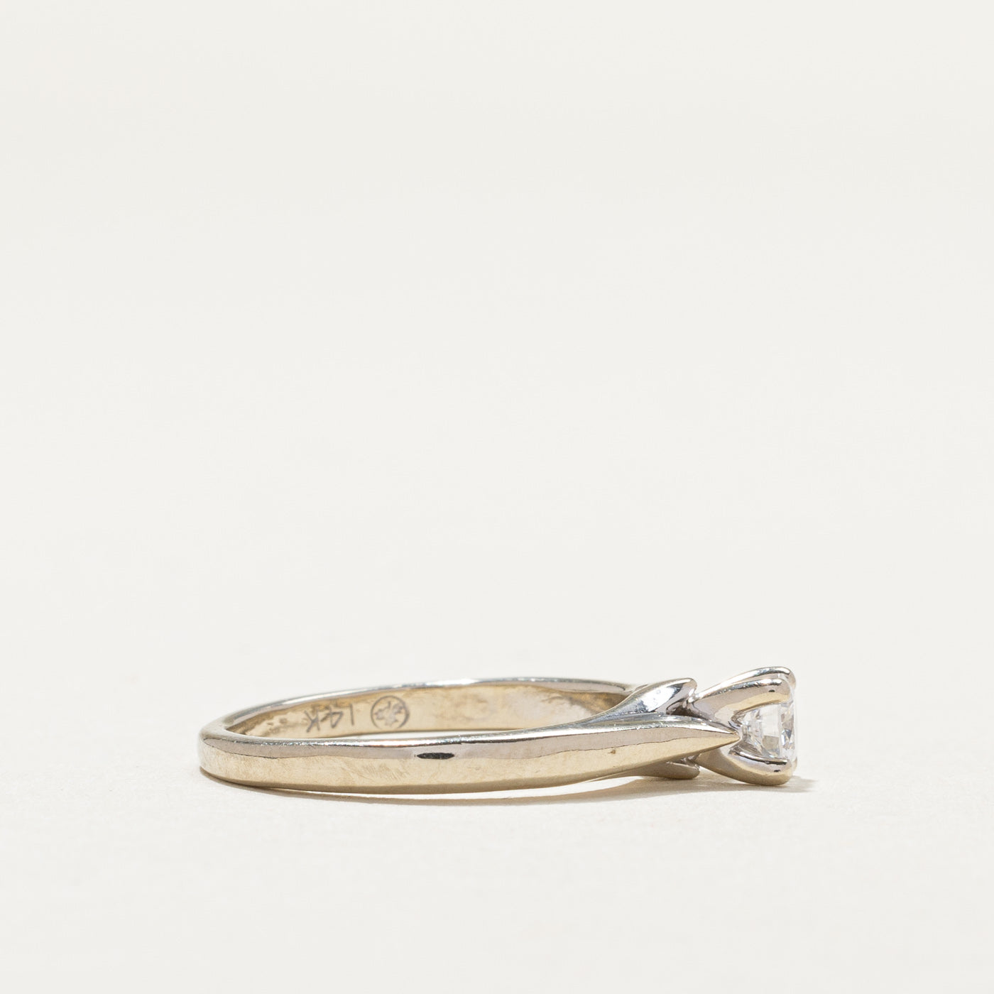 0.21ct Solitaire Diamond Engagement Ring for Women, Size 4.5, 14K White Gold, Round Cut, Ideal for Proposals, Anniversaries & Special Occasions