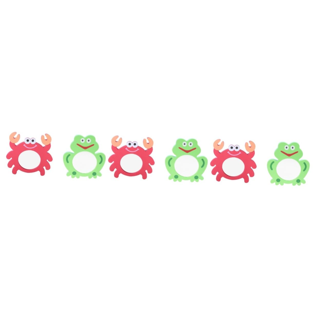 6-Piece EVA Cartoon Mirror Bath Toys Set - Fun Crab & Mirror Toys for Kids, Safe & Non-Toxic Water Play for Bathtub, Pool & Beach Activities