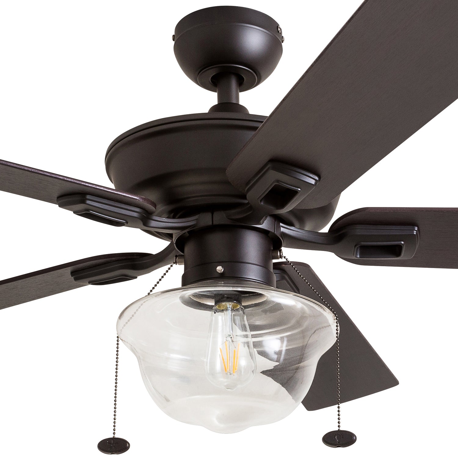 52 Inch Abner Bronze Ceiling Fan with Pull Chain - Indoor/Outdoor Use for Living Room, Bedroom, Patio & Covered Porch