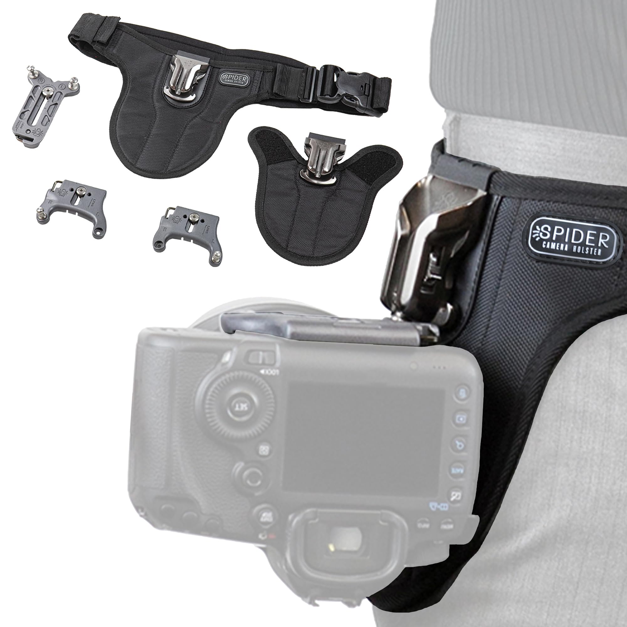 SpiderPro DSLR Dual Camera System v2 – Professional Dual Camera Holster for Photographers with Self-Locking Belt Mount | Secure Quick-Draw Access for Wedding, Sports & Outdoor Photography Gear