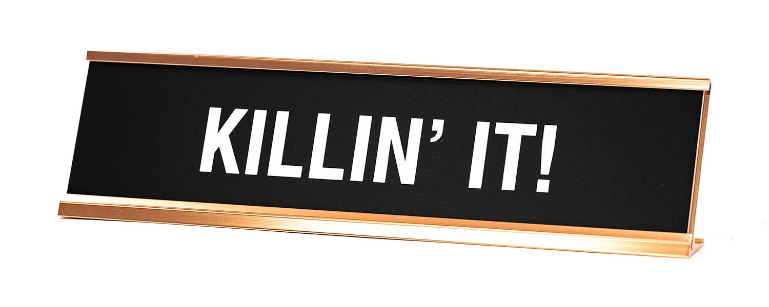 Killin' It Novelty Desk Sign by ByLITA - Funny Office Decor for Motivation & Humor - Perfect for Work Desks, Home Offices & Gifts