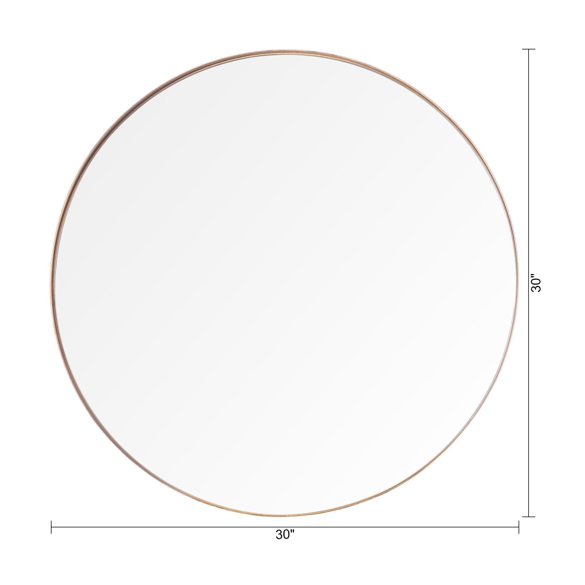 Golden Modern Round Framed Wall Mirror - 24 Inch Decorative Mirror for Living Room, Bedroom, Entryway - Perfect for Home Decor & Vanity Makeup Area
