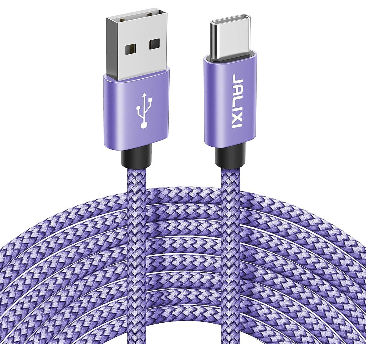 JALIXI 10ft USB C Fast Charger Cable 3A, Durable Type C Charging Cord for iPhone 16/15 Pro Max, Samsung Galaxy S24/S23/S10, A55/A54/A35 Series, PS5 Controller - Purple | Perfect for Gaming, Travel & Home Charging