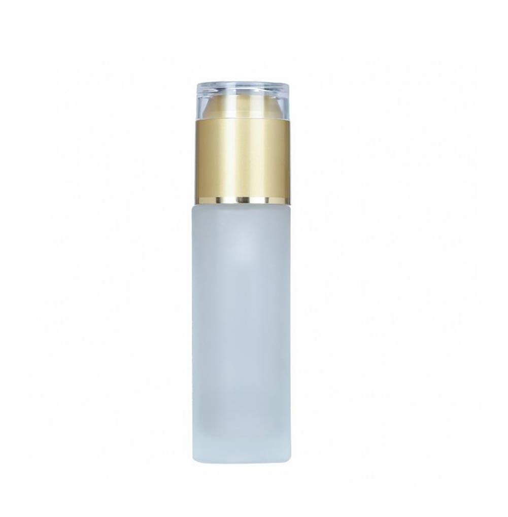 3PCS Frosted Clear Glass Lotion Pump Bottles with Gold Cap - Cosmetic & Essential Oil Storage Containers for Face Cream, Toner, Liquid - Perfect for Travel, Makeup, Toiletries & Home Organization