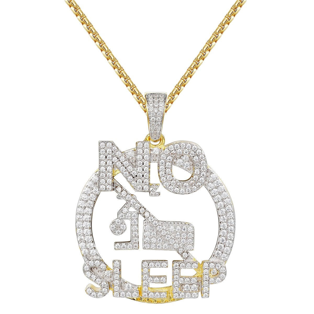 14K Gold Plated Men's Pendant Necklace with 24