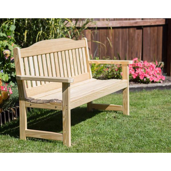 Treated Pine English Garden Bench - Weather-Resistant Outdoor Seating for Patio, Backyard & Garden Relaxation
