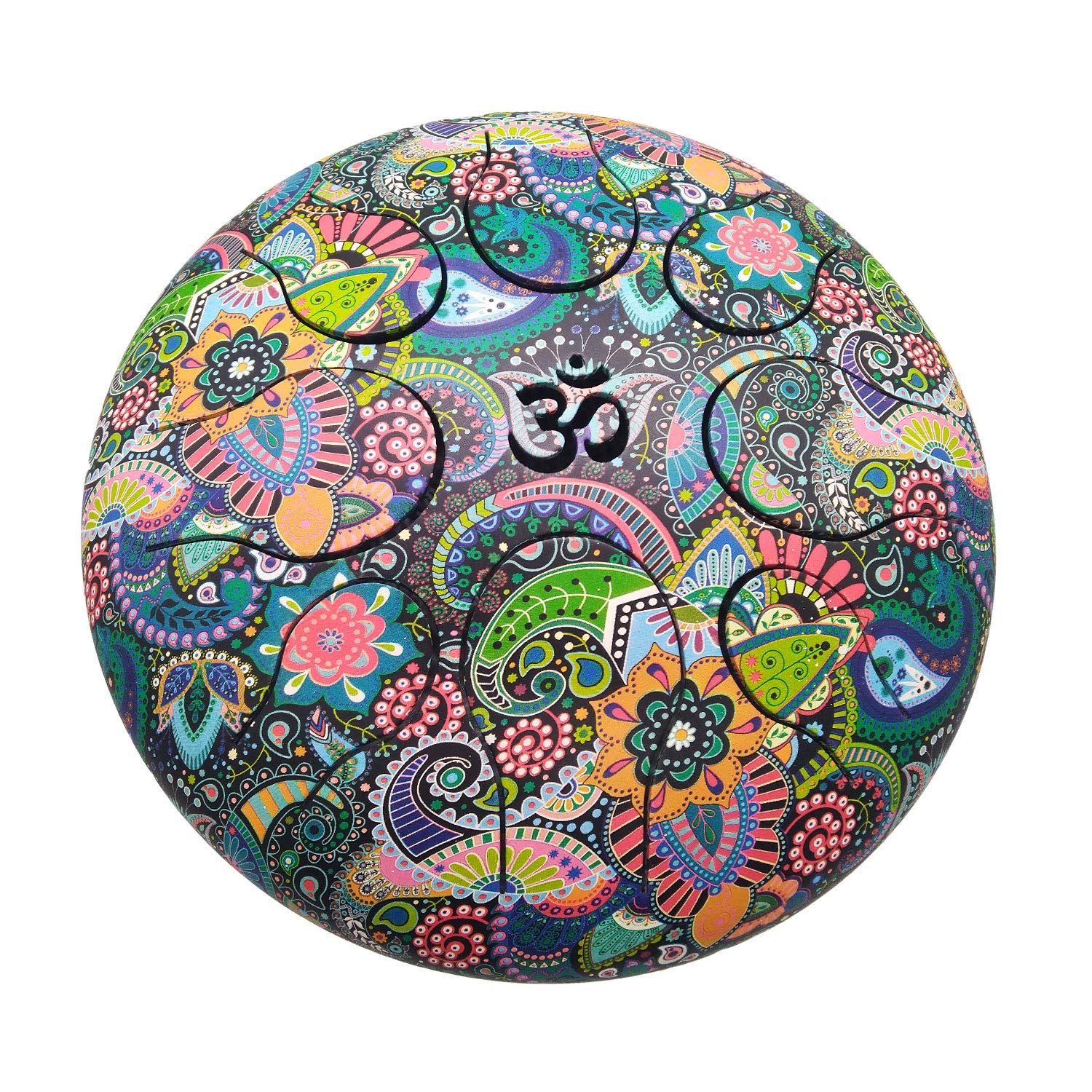10 Inch Steel Tongue Drum with 8 Notes | OM Design Percussion Instrument with 2 Mallets & Carry Bag | Meditation & Yoga Steel Drum in Multicolor | Perfect for Sound Healing, Music Therapy & Relaxation
