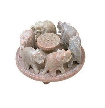 Handcrafted Lucky Elephant Soapstone Incense Holder - Aromatic Home Decor for Meditation, Yoga & Relaxation - Perfect for Bedroom, Office & Spa