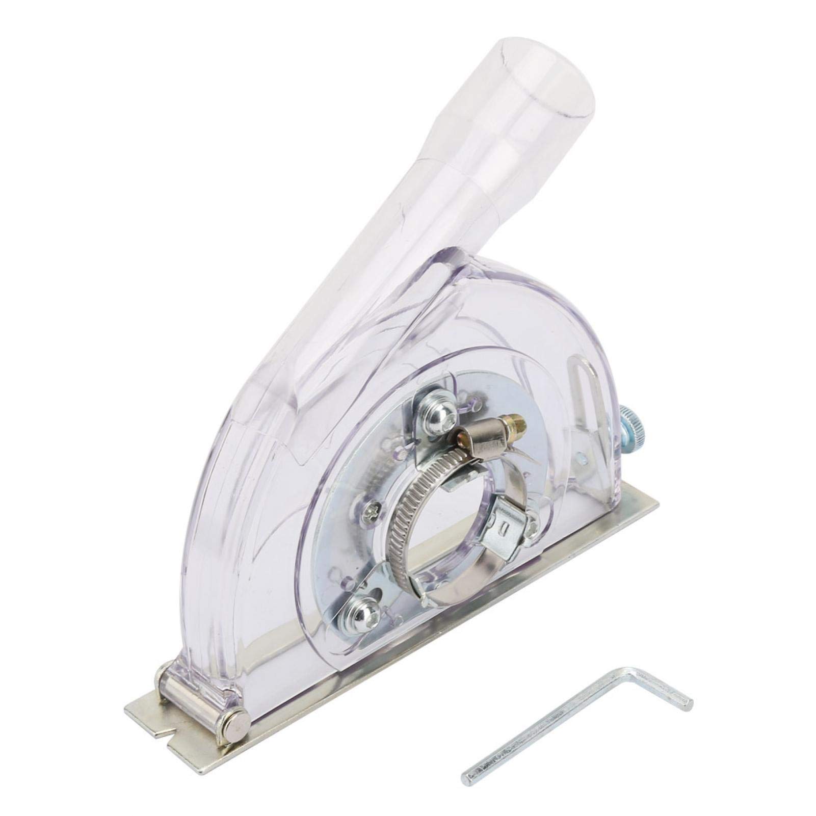 5 Inch Universal Angle Grinder Dust Shroud Cover - Clear Vacuum Dust Shield for 100/125/150mm Hand Grinders | Dry Grinding Protection | Perfect for Concrete, Tile & Metal Work Surfaces