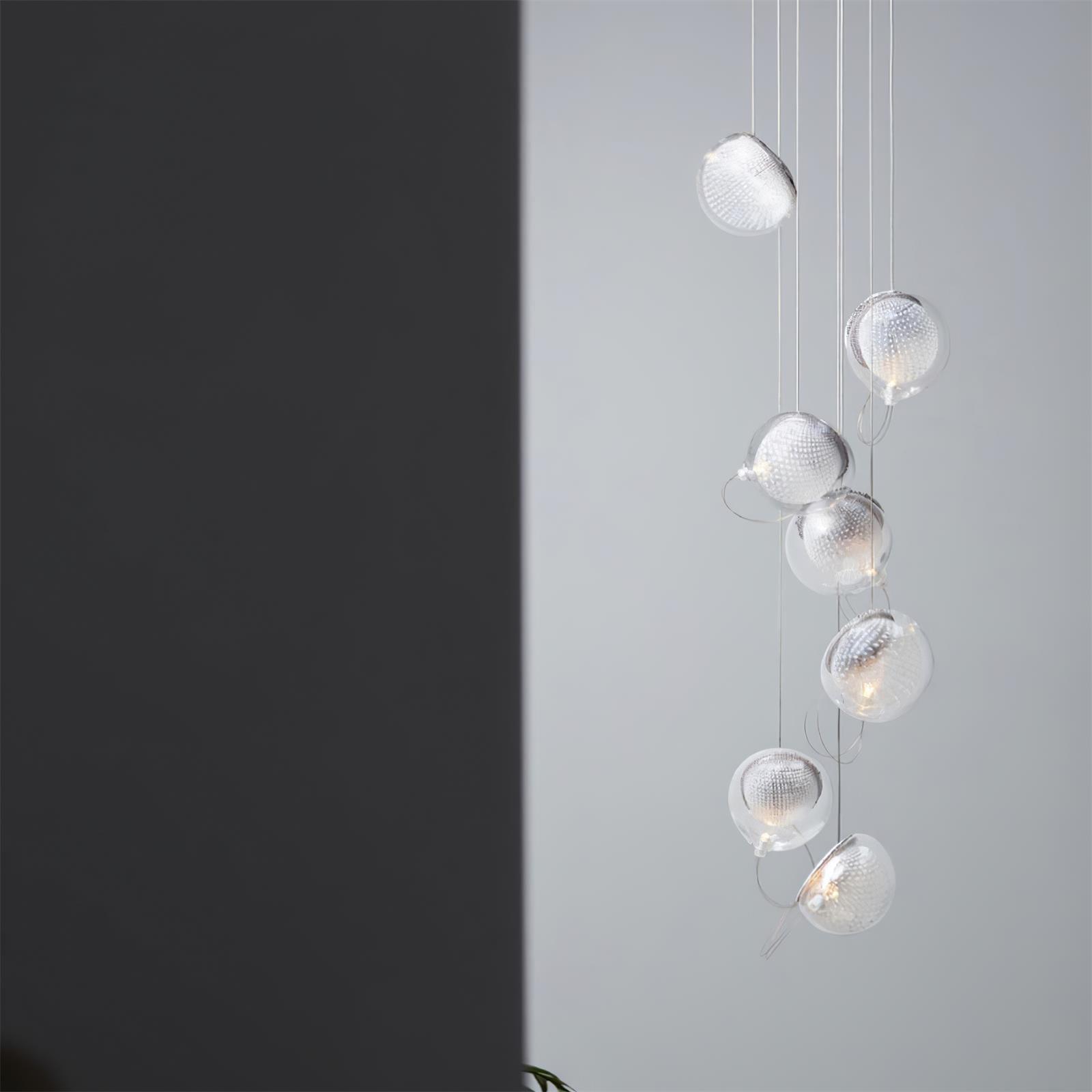 Modern Mesh Glass Pendant Light Fixture - Elegant Hanging Chandelier for Kitchen Island, Dining Room & Bedroom Decor - Dimmable LED Lighting for Home & Office Spaces