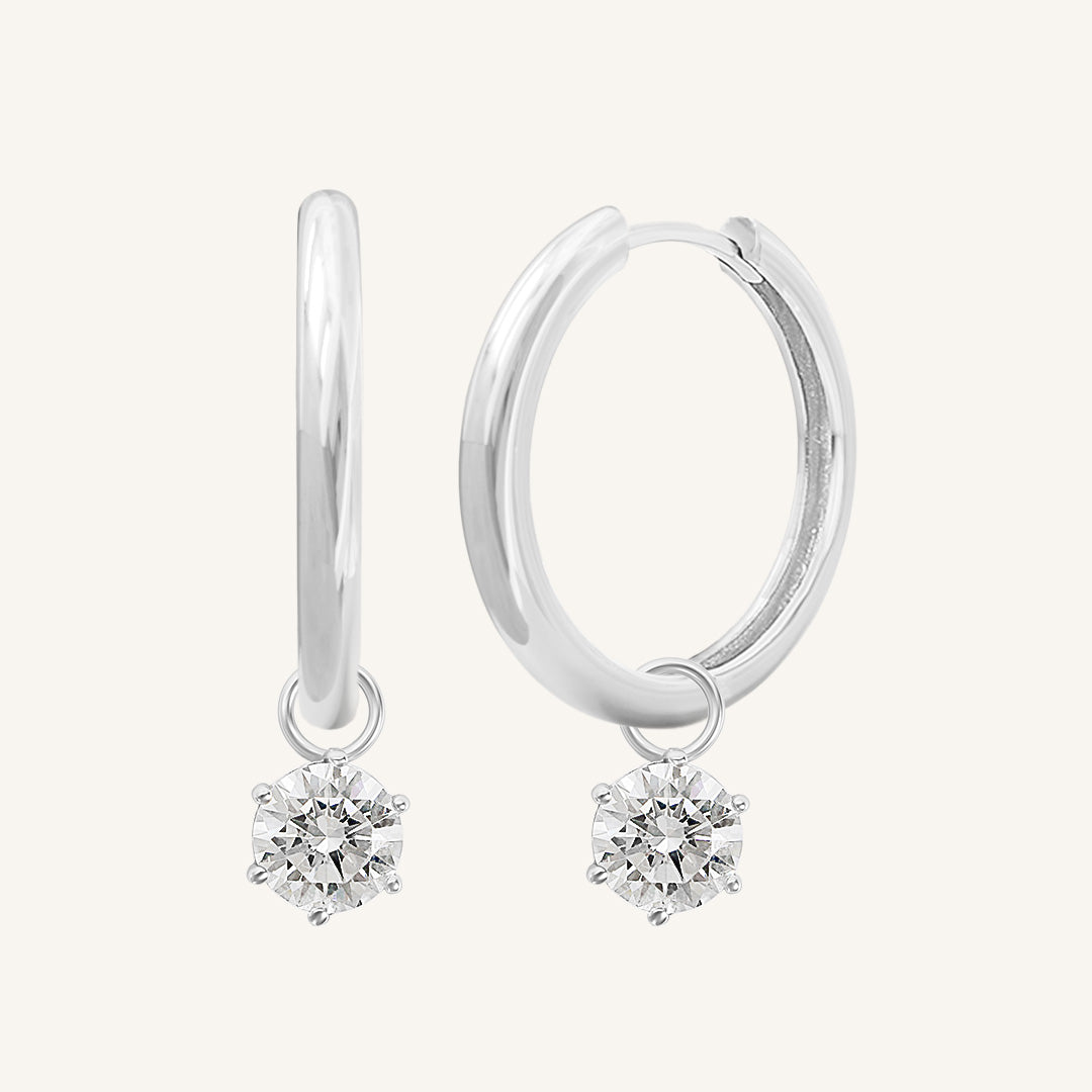 Grace Charm Hoops - Elegant Dainty Gold Hoop Earrings for Women, Hypoallergenic & Lightweight - Perfect for Everyday Wear, Office & Date Night
