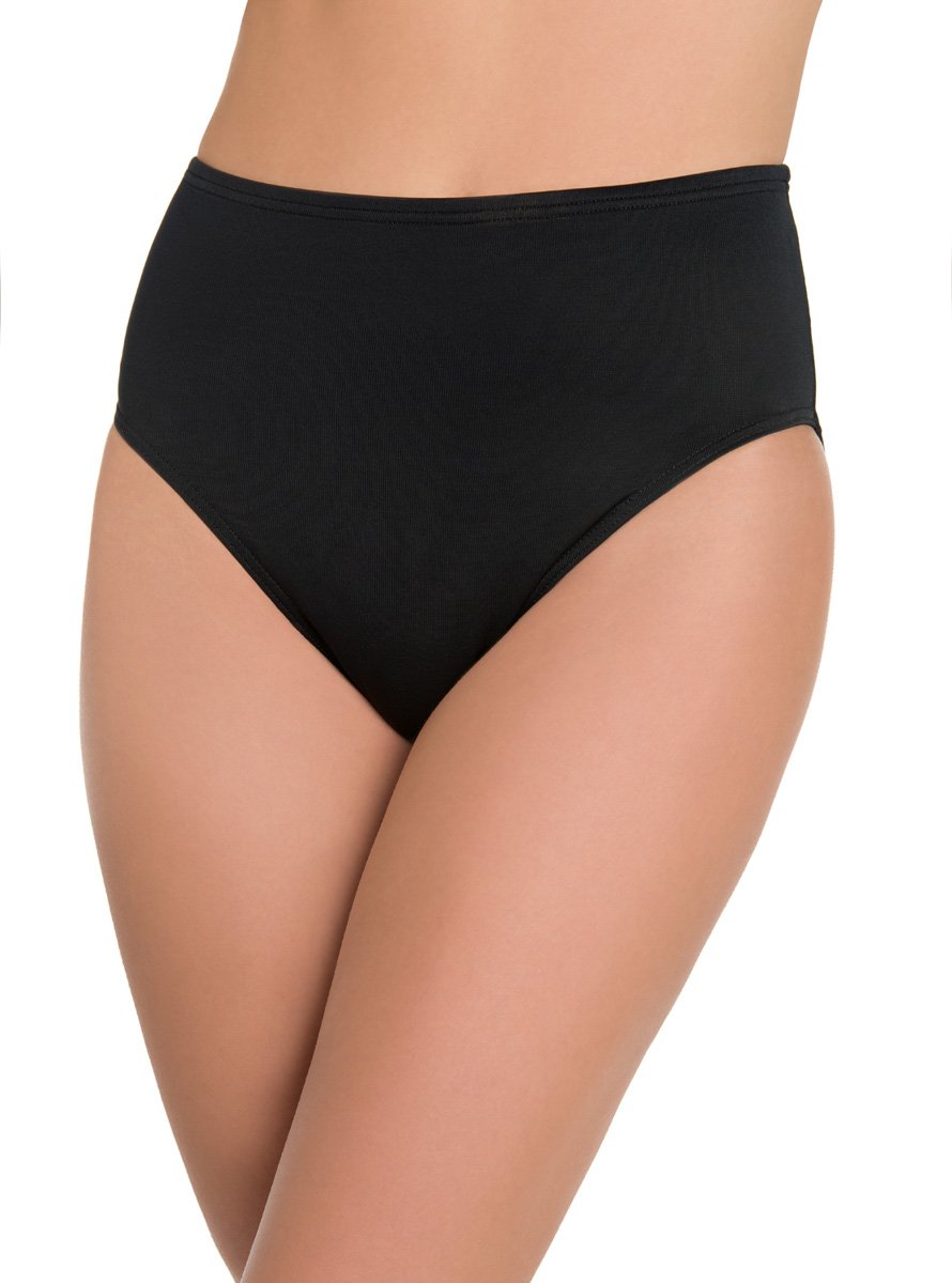 Miraclesuit High Waist Bikini Bottom for Women - Slimming Black Swimwear Size 10 - Perfect for Beach Vacations & Poolside Relaxation