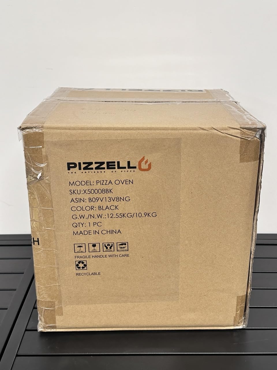 Wood Fired Outdoor Pizza Oven - 2-Layer Camping & Backyard BBQ Pizza Maker with Pizza Stone, Peel, Cover & Removable Cooking Rack (Black) - Perfect for Garden Parties, Camping Trips & Outdoor Cooking