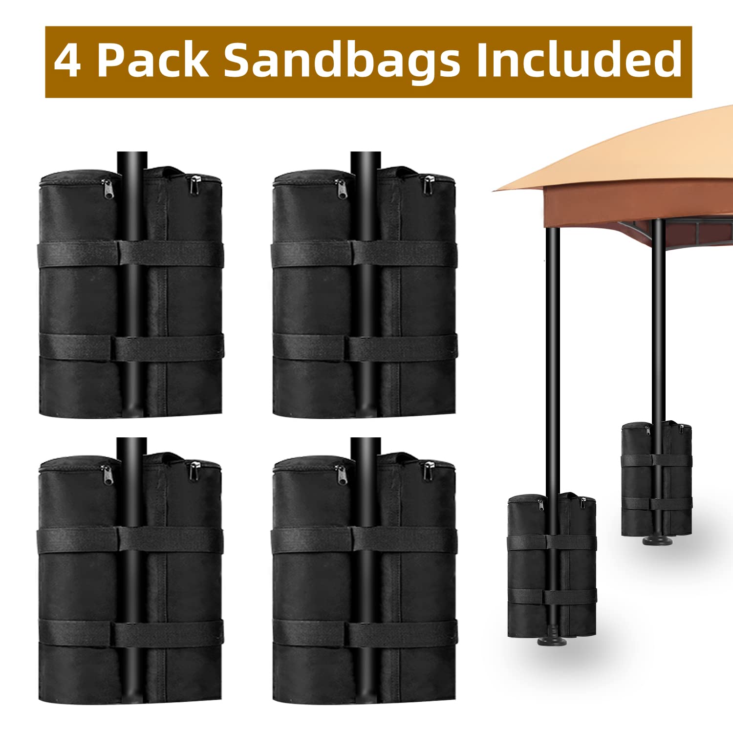 10x10 FAB BASED Gazebo with Double Vent Canopy & Privacy Netting - Easy Setup Steel Frame Patio Pavilion for Backyard, Lawn, Deck - Perfect for Outdoor Entertaining, Garden Parties & Relaxation (Khaki)