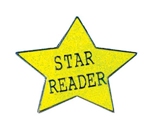 50pcs Glitter Star Reader Lapel Pins for Book Lovers - Perfect for Book Clubs, Teacher Gifts & Reading Accessories