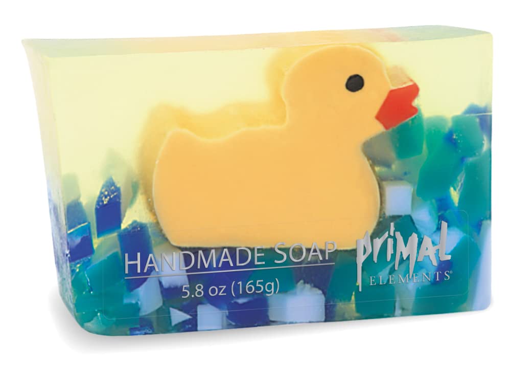 Primal Elements Bar Soap - Rubber Duck Scented, 6 oz (170g) | Natural Handmade Soap for Bath & Shower | Perfect Gift Set for Kids & Adults