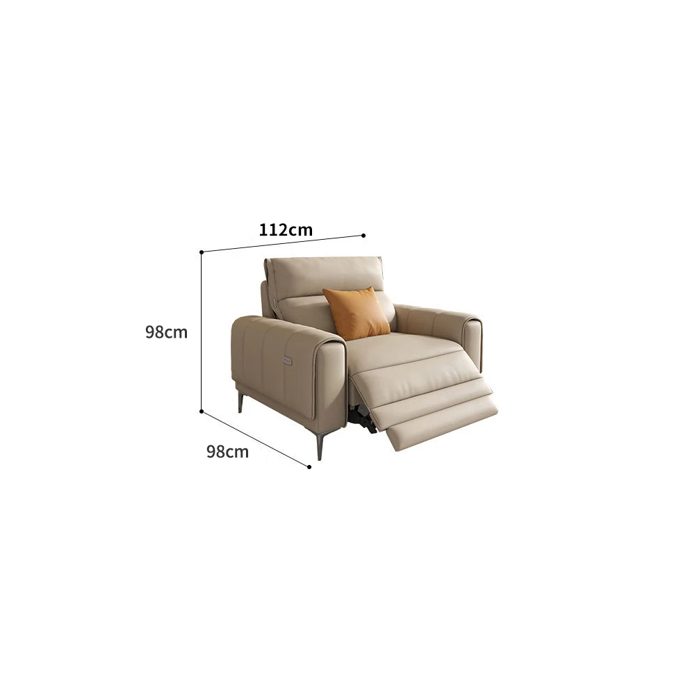 Luxury Italian Leather Sectional Sofa Set with Power Recliner - Modern Living Room Furniture for Home Theater & Family Gatherings