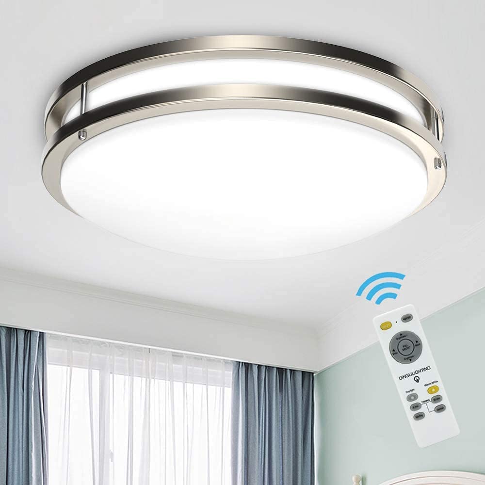 DEPULEY & DINGLILIGHTING Compatible Remote Control with LED Light Source for Dimmable Flush Mount Ceiling Lights - Perfect for Bedroom, Living Room & Kitchen Lighting Control