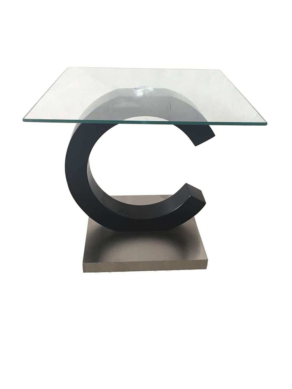 Modern Black and Silver End Table by Global Furniture USA - Perfect for Living Room, Bedroom, or Office Side Table - Stylish & Functional Home Decor