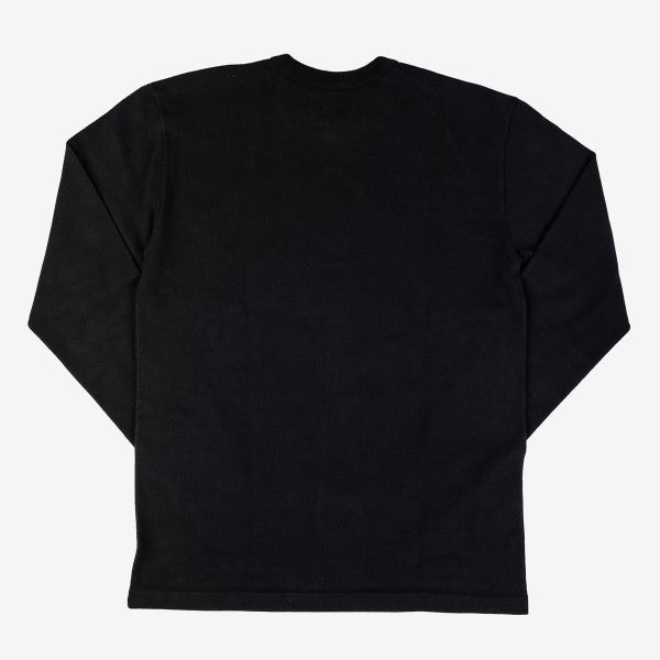 Iron Heart IHTL 1501 11oz Heavyweight Cotton Knit Long Sleeve Crew Neck Sweater for Men - Black | Premium Winter Pullover for Casual Wear & Outdoor Activities