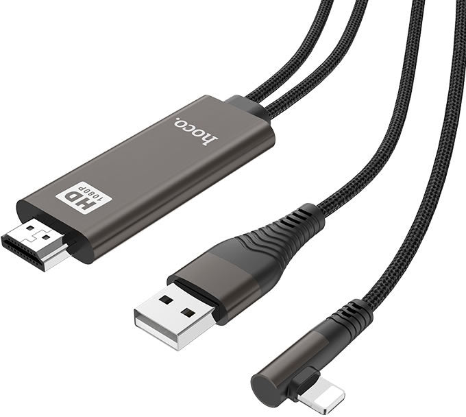 3-in-1 HDMI to Lightning Cable with USB Charging & Data Sync - Perfect for iPhone, iPad, Home Theater & Car Entertainment Systems