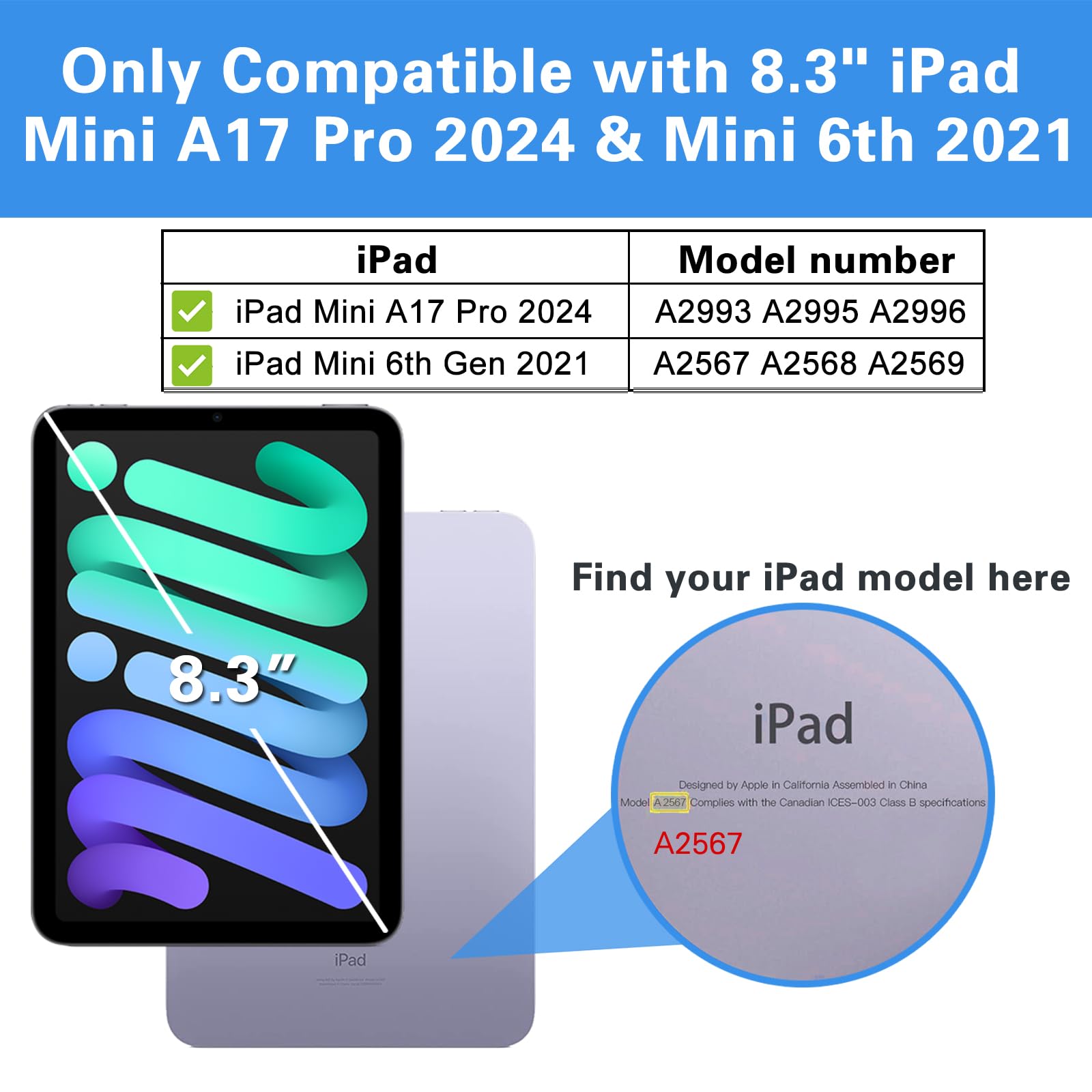 ProCase 2 Pack Tempered Glass Screen Protector for iPad Mini 7th (2024, A17 Pro) & Mini 6th (2021, A2993/A2995/A2996) - Ultra Clear Anti-Scratch Protection - Perfect for Work, Study & Entertainment