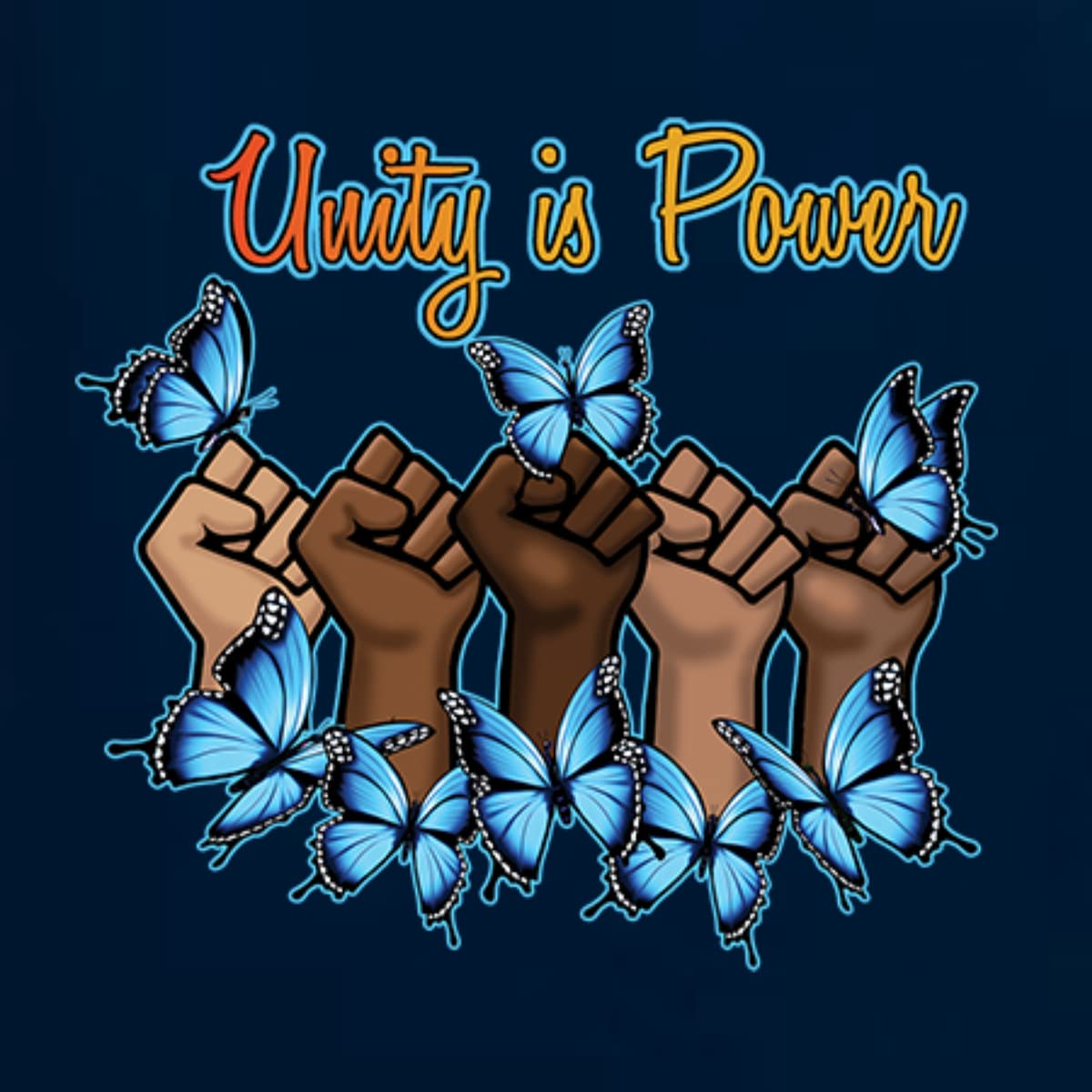 Wild Bobby Unity is Power Black Pride Women's Graphic Long Sleeve T-Shirt - Black History Month Apparel, African American Pride Tee for Women, Protest & Empowerment Clothing