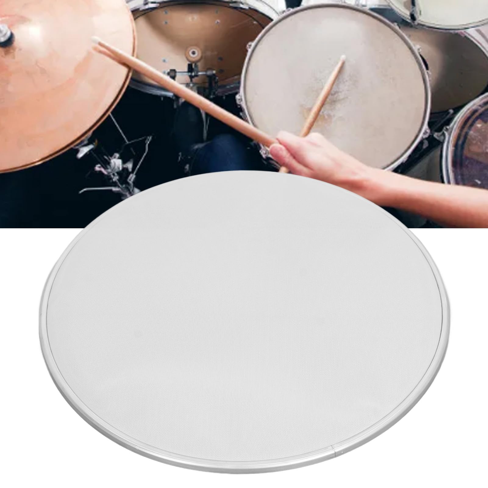 10 Inch White Reticulate Snare Drum Head - Durable Metal Polyester Film for Superior Sound Deadening | Perfect for Live Performances, Studio Recording & Drum Practice