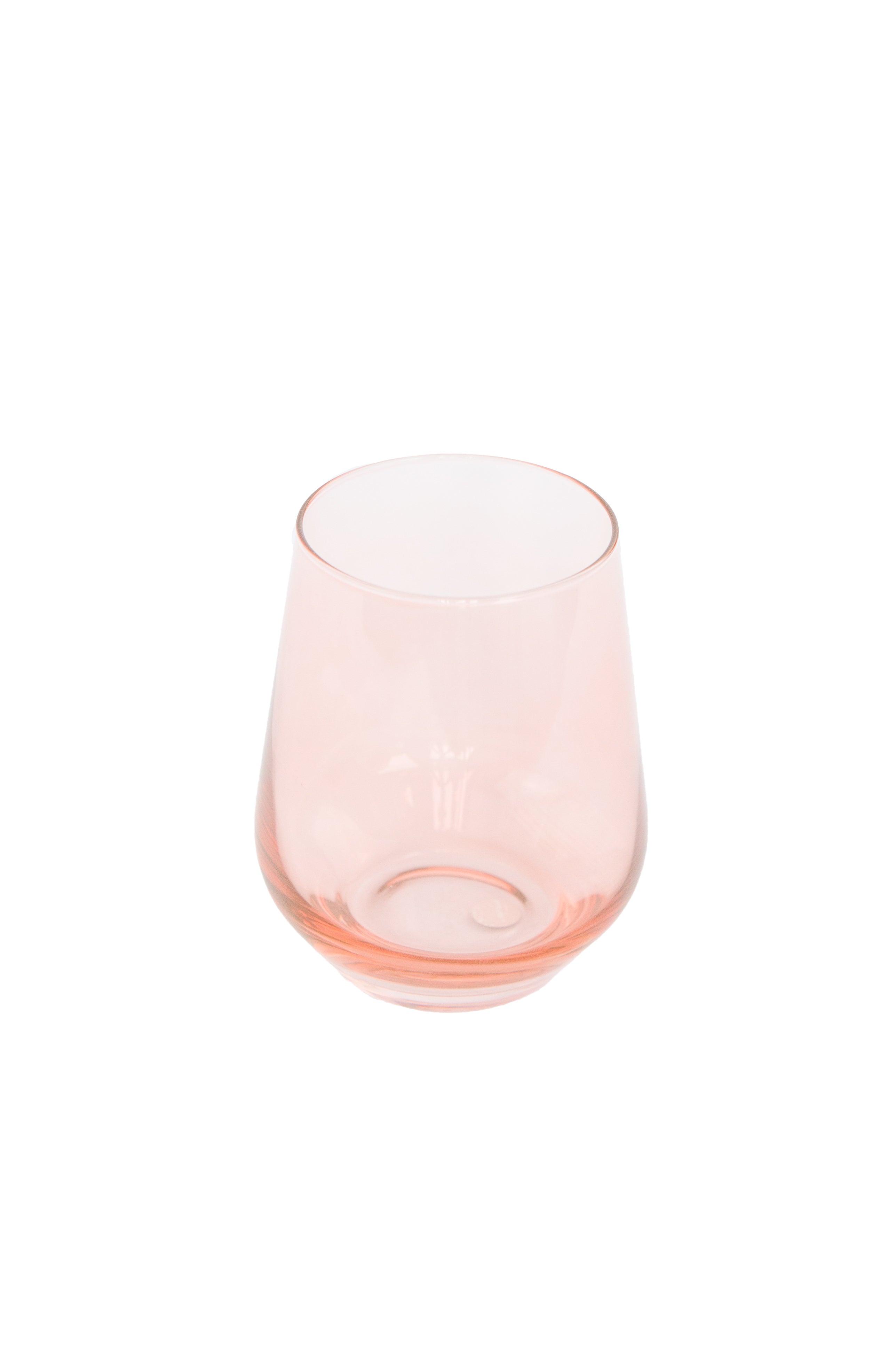 Estelle 6-Piece Stemless Wine Glass Set in Blush Pink - Shatterproof & Elegant for Indoor/Outdoor Parties, Weddings, and Home Decor