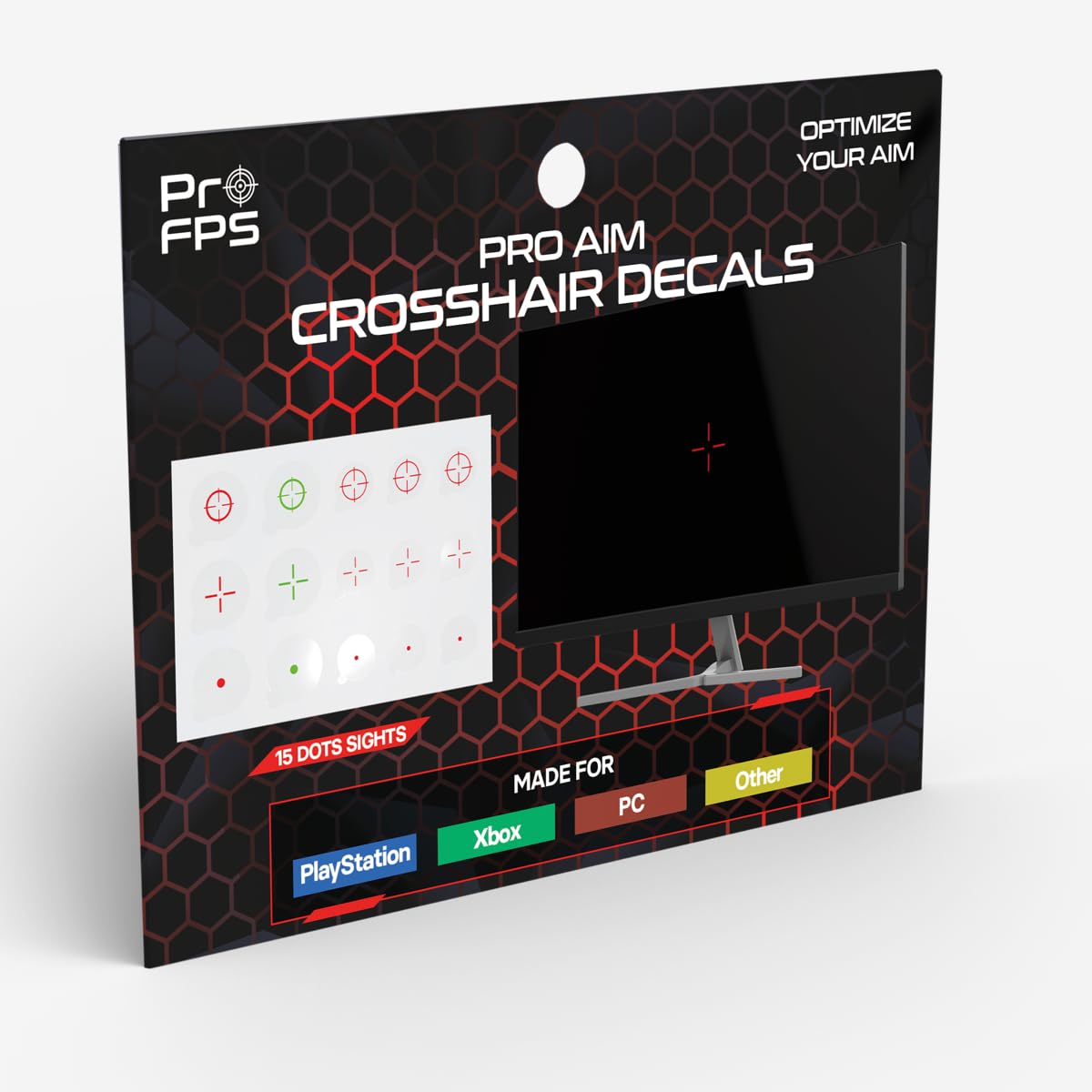 ProFPS Fastscope Decals: Pack of 15 Reticle Stickers for Gaming Screens - Quick Scope & Aimbot Accessories for PS5, PS4 Controller, PS5 Joystick - Perfect for FPS Gaming, Competitive Play & Enhanced Aiming Performance