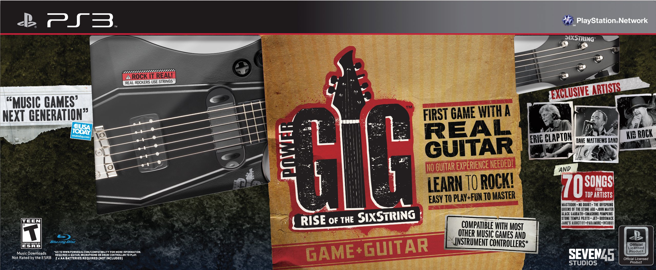 Power Gig: Rise of the SixString Guitar Bundle for PlayStation 3 - Rock Band Game with Wireless Guitar Controller | Perfect for Music Lovers & Gaming Parties