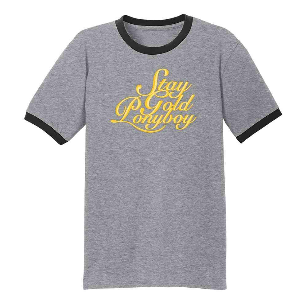 Pop Threads Stay Gold Ponyboy Graphic Tee for Men - Vintage Inspired Cotton T-Shirt - Casual Streetwear & Everyday Outfit Essential