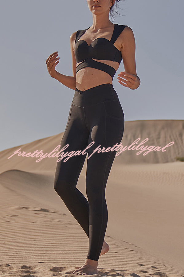 High Waist Yoga Leggings with Pockets - Women's Workout Tights for Running, Gym & Lounge - Stretchy Comfortable Activewear