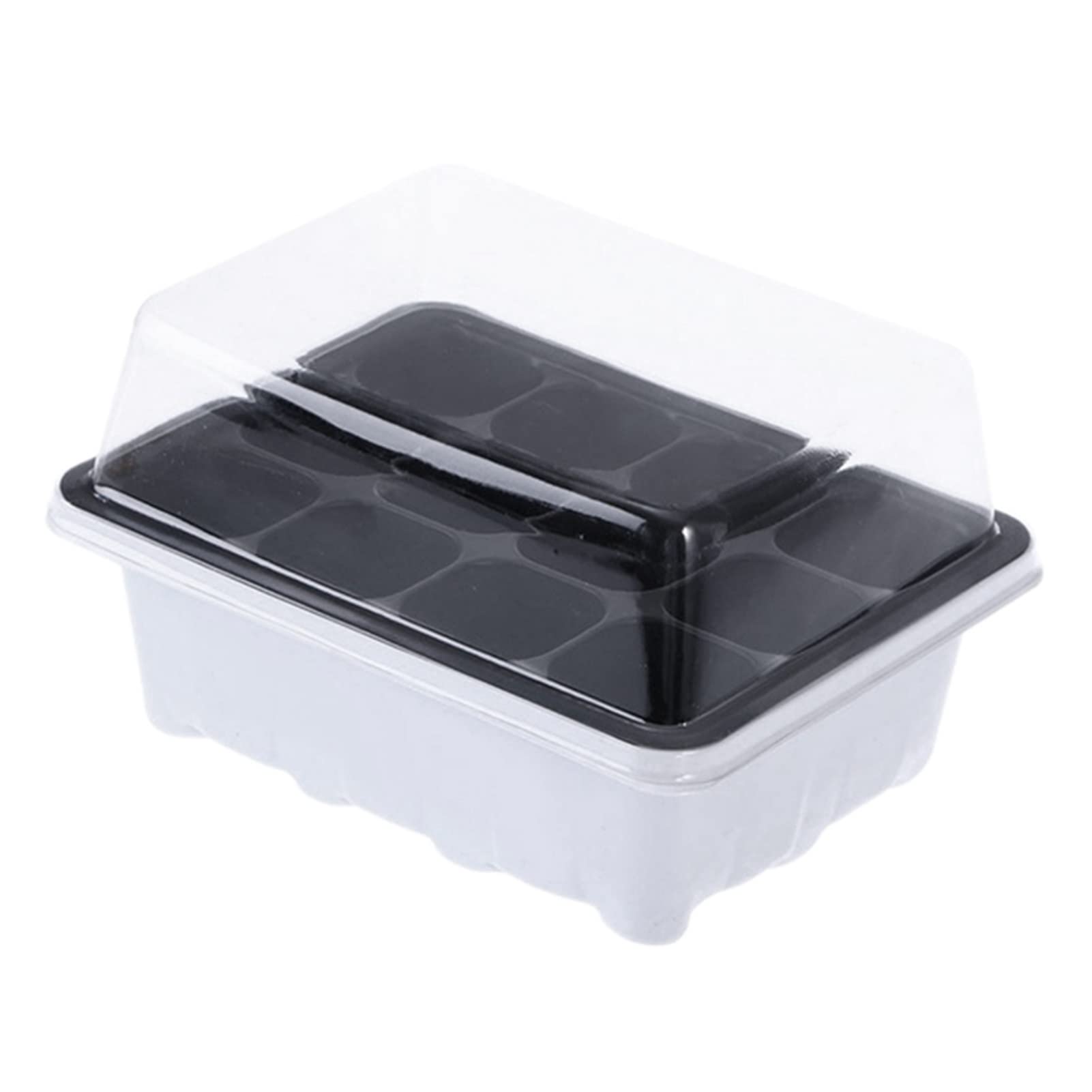 ZHUYI 12-Pack Seed Starter Trays with Dome & Base - 12-Cell Seedling Pots for Gardening, Bonsai, Flowers | Perfect for Indoor & Outdoor Planting, Greenhouses, and Home Gardens